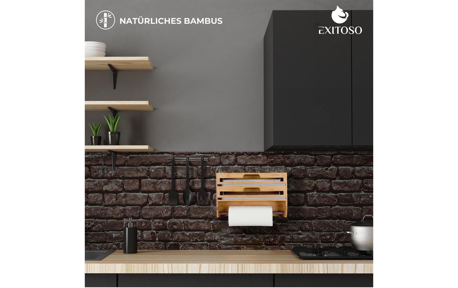 Exitoso 3 in 1 Küchenrollenhalter Braun