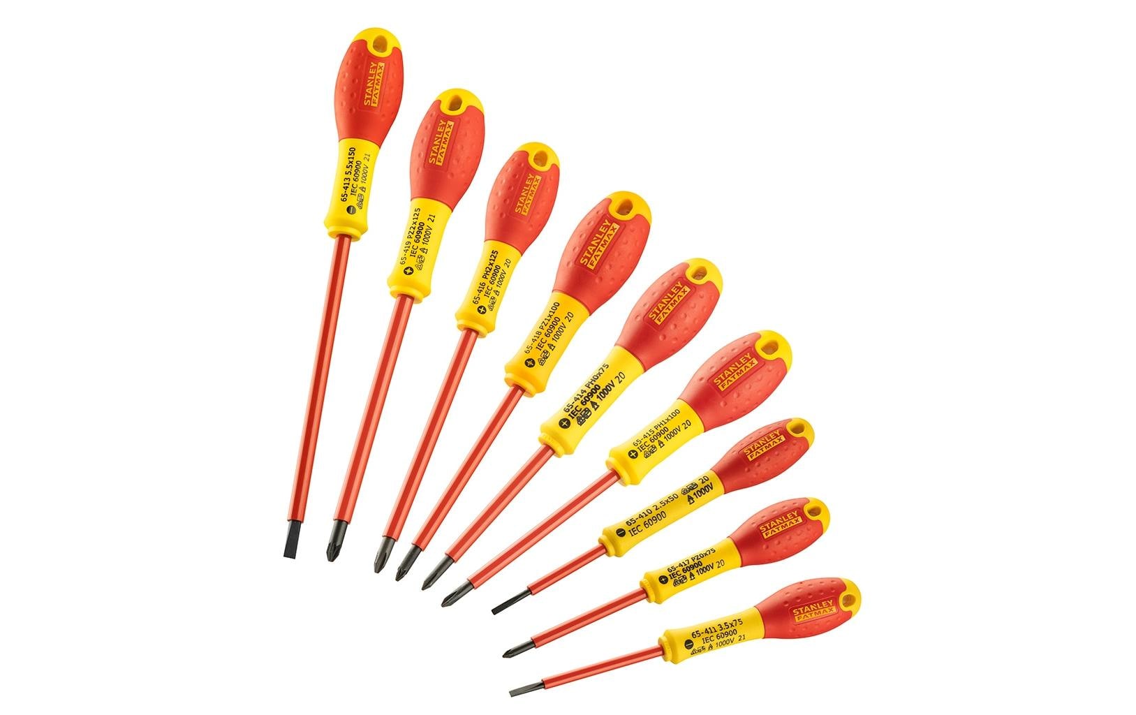 Stanley Fatmax Schraubenzieher-Set Isoliert, für Elektriker, 10-teilig Stanley Fatmax Schraubenzieher-Set Isoliert, für Elektriker, 10-teilig