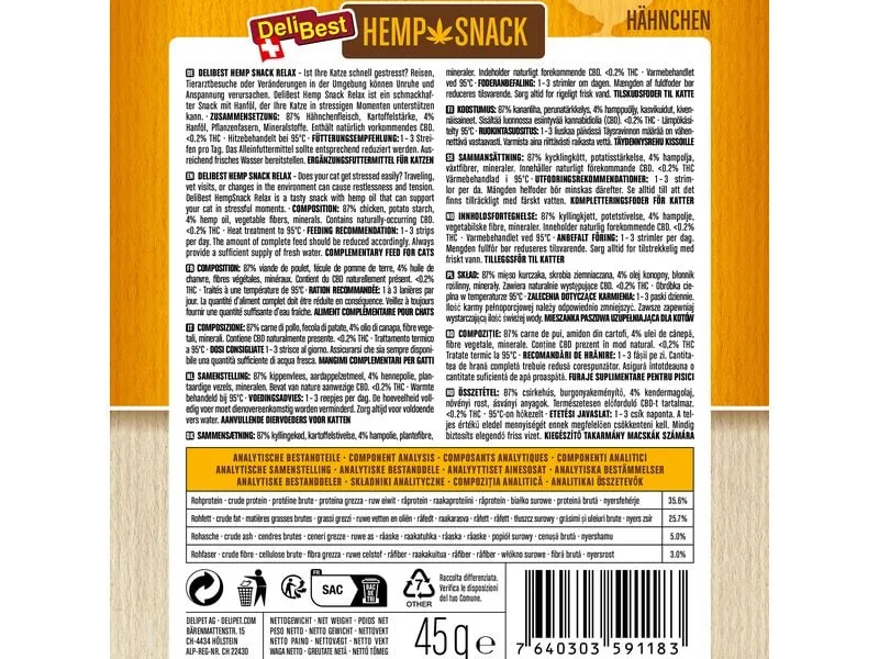 DeliBest Katzen-Snack HempSnack Relax 45 g