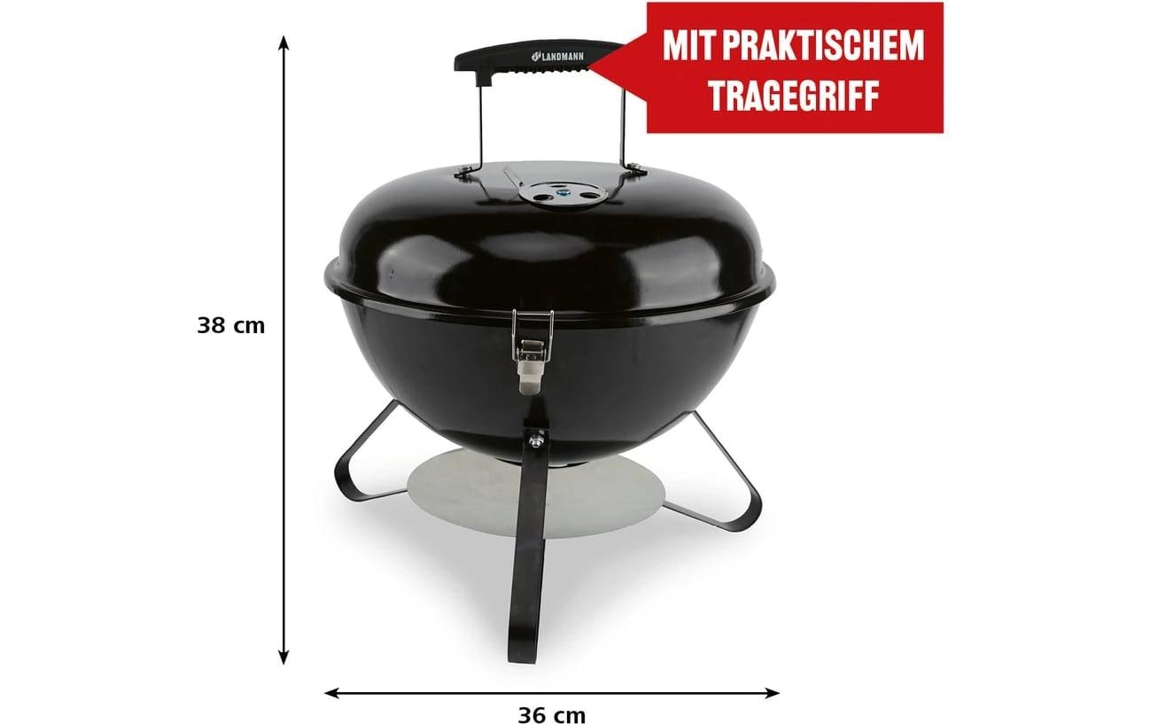 Landmann Holzkohle Kugelgrill 36 cm Schwarz