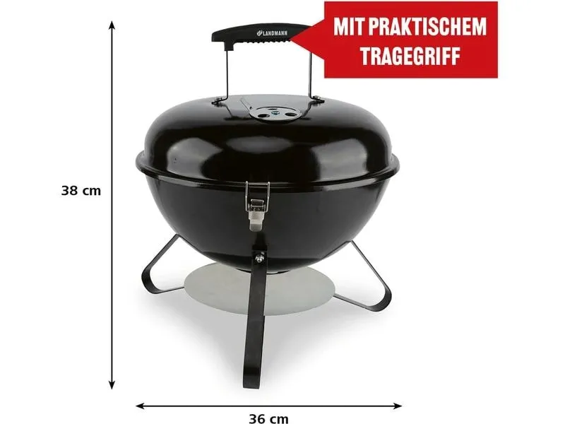 Landmann Holzkohle Kugelgrill 36 cm Schwarz Landmann Holzkohle Kugelgrill 36 cm Schwarz