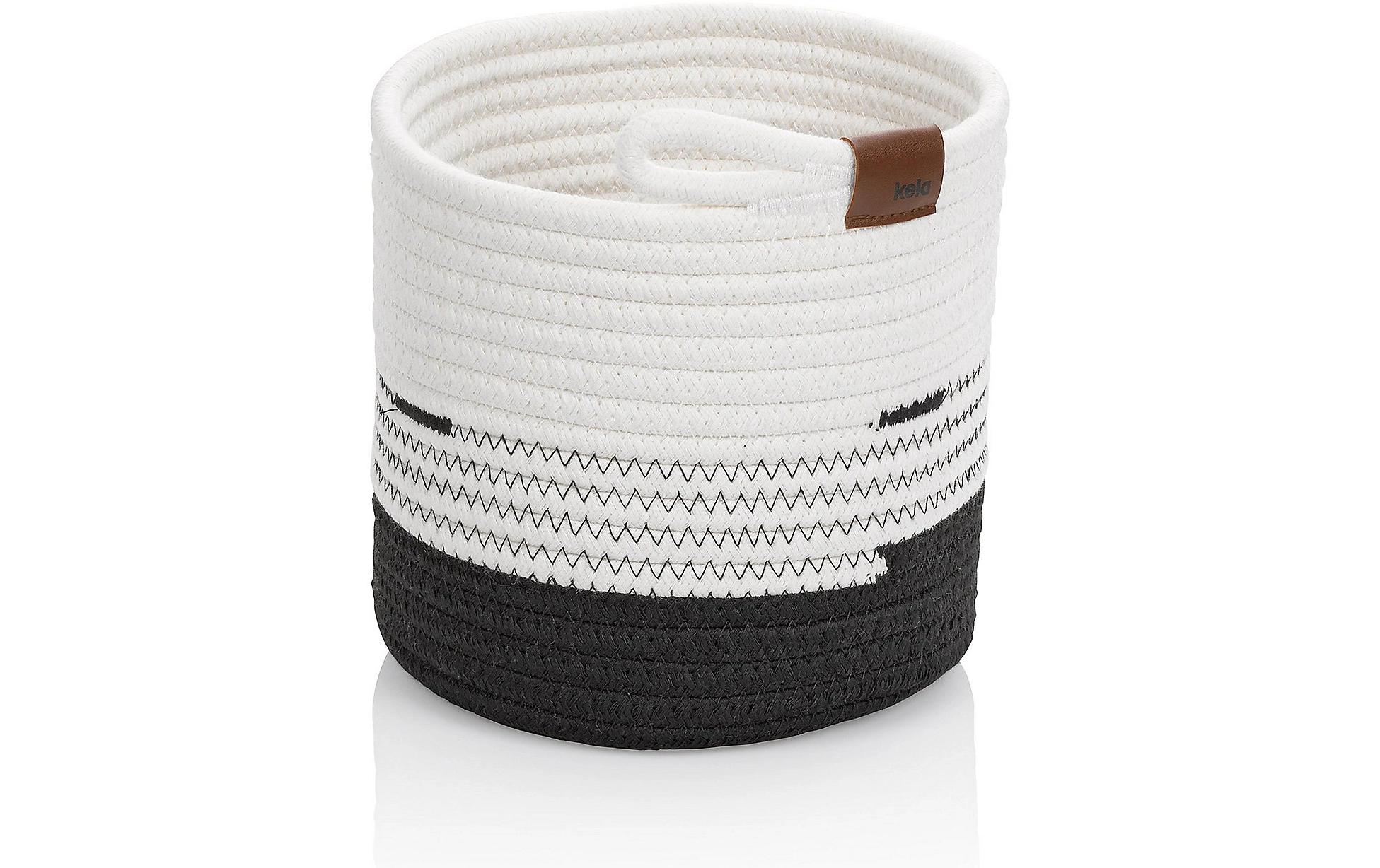 Kela Aufbewahrungskorb Hedda 18 x 17 cm, Schwarz/Weiss