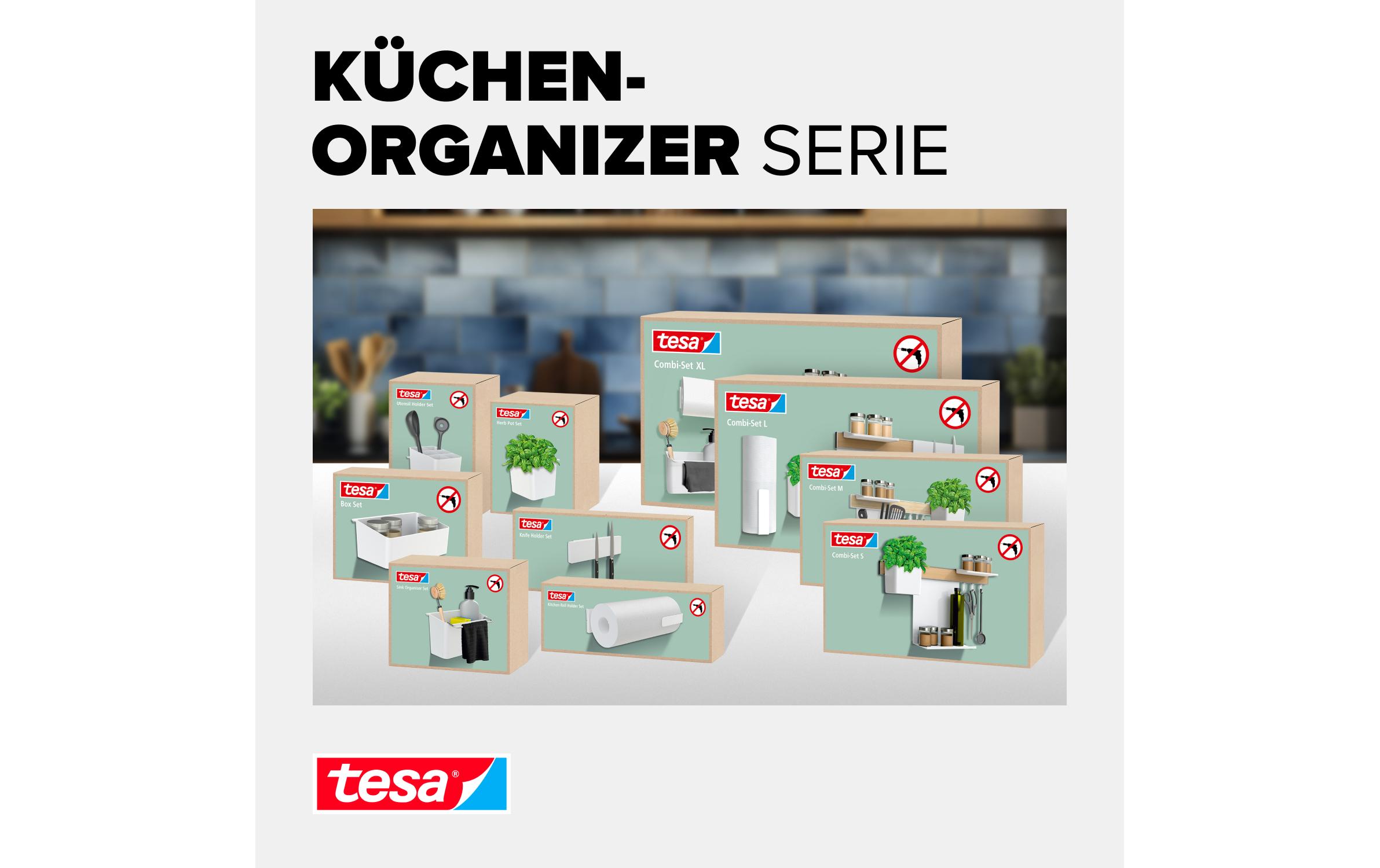 tesa Spülbecken Organizer Set Weiss