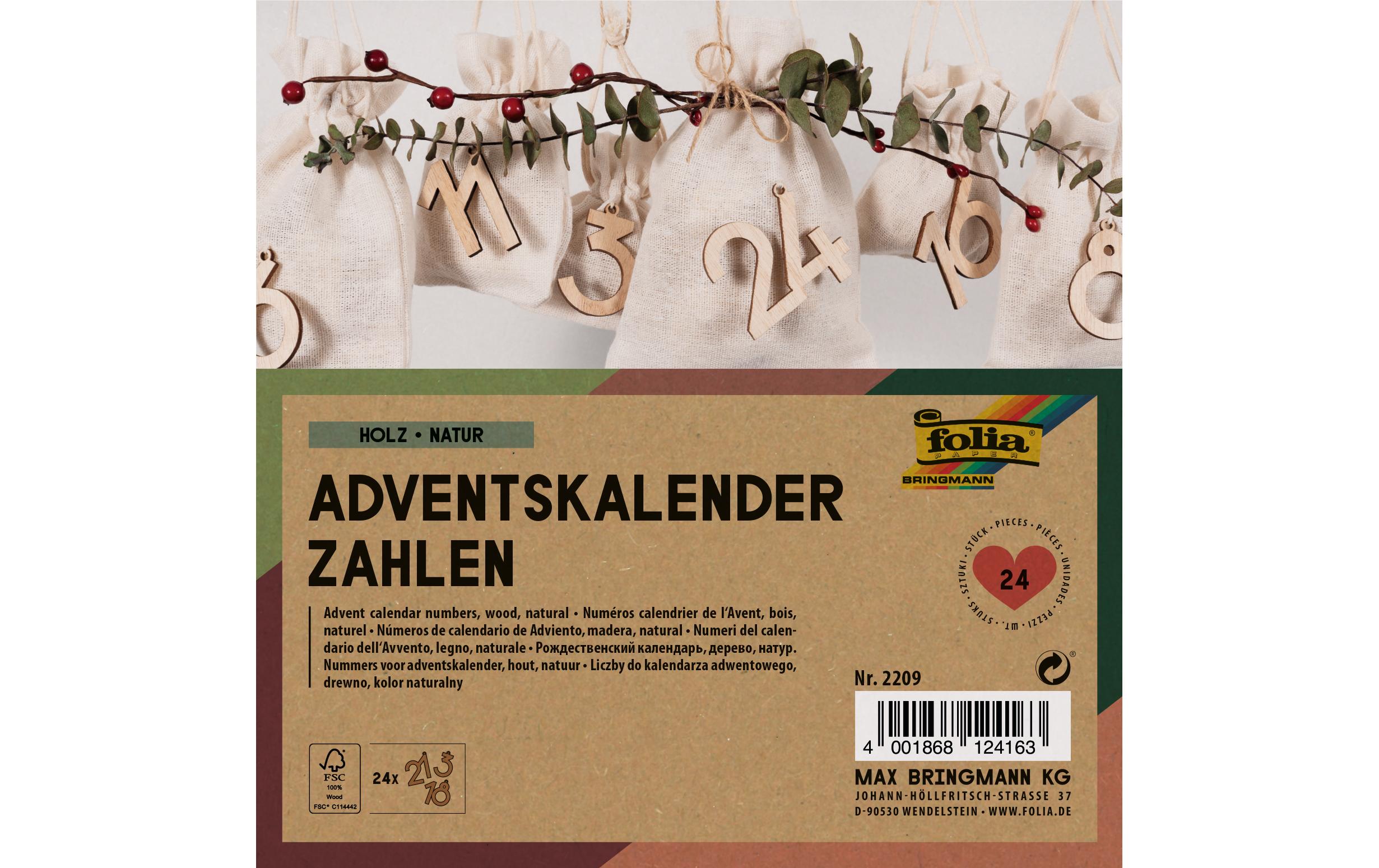 Folia Adventskalender-Zahlen