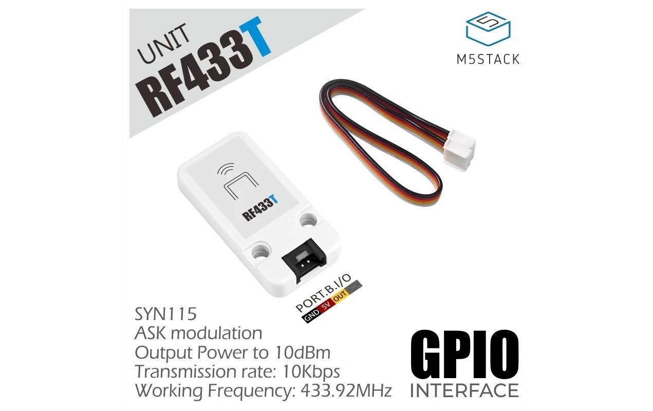 M5Stack Sender RF Unit 433 MHz SYN115 M5Stack Sender RF Unit 433 MHz SYN115