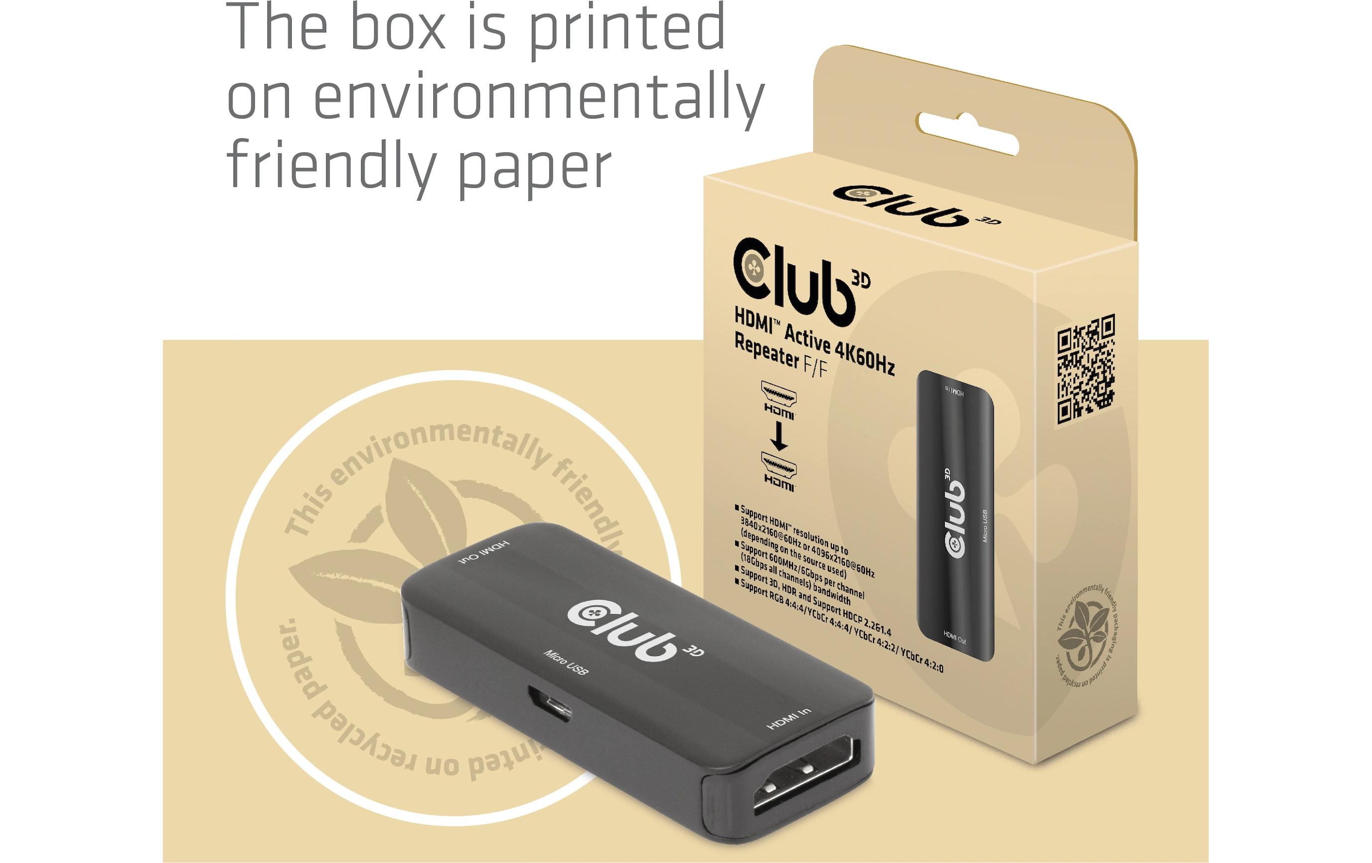 Club 3D Active HDMI 4K60Hz Repeater B/B CAC-1307 -