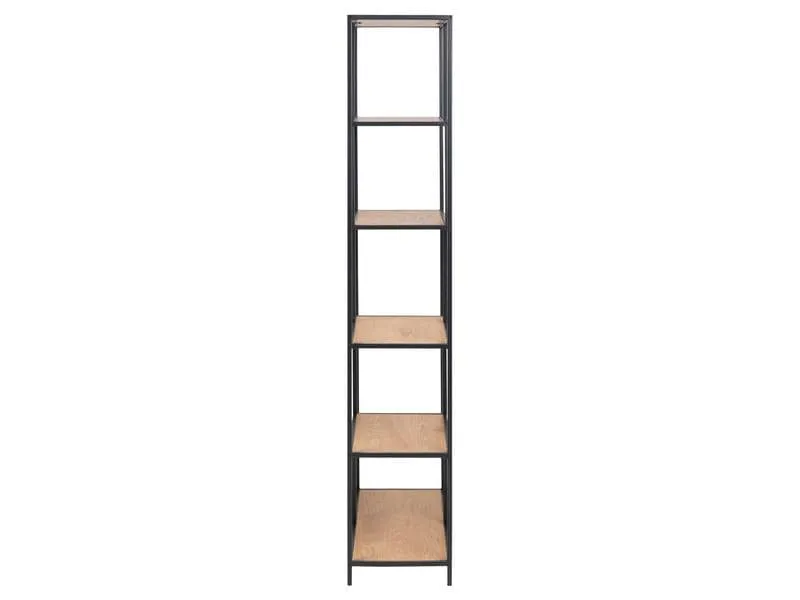 AC Design Regal Seaford 77 x 35 x 185cm, Braun/Schwarz