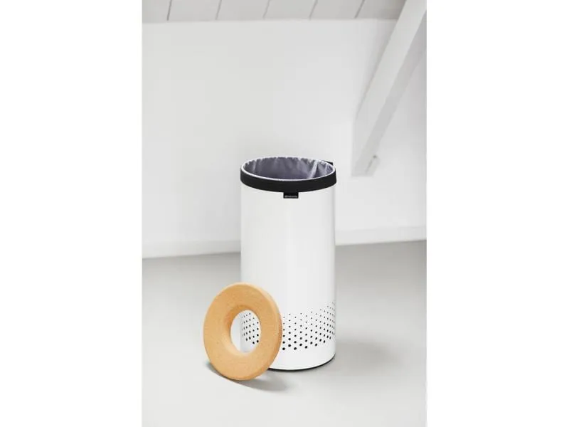 Brabantia Wäschesammler mit Korkdeckel , 35 Liter, Weiss Brabantia Wäschesammler mit Korkdeckel , 35 Liter, Weiss