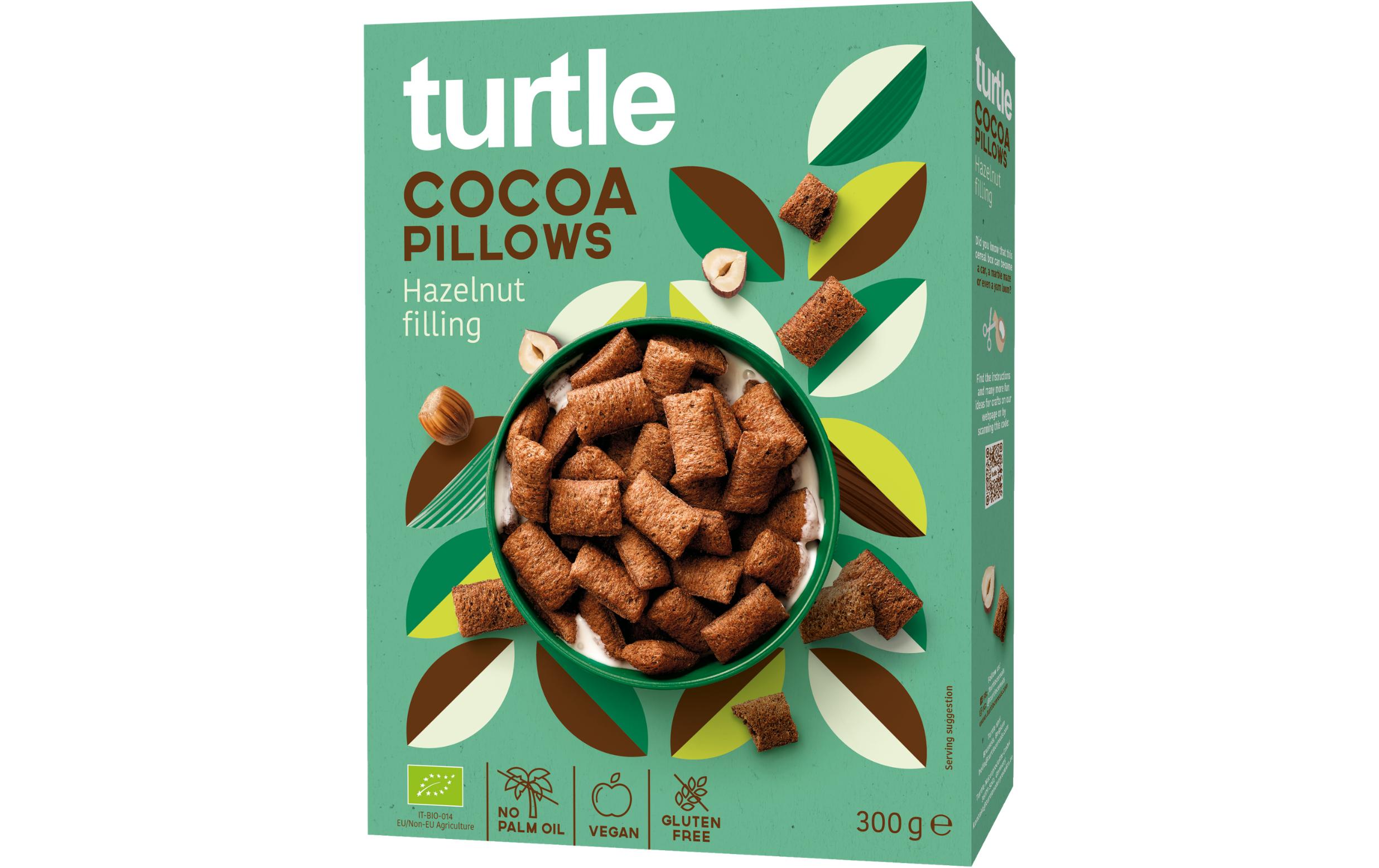 turtle Cerealien Bio Cocoa pillows with hazelnut filling 300 g turtle Cerealien Bio Cocoa pillows with hazelnut filling 300 g