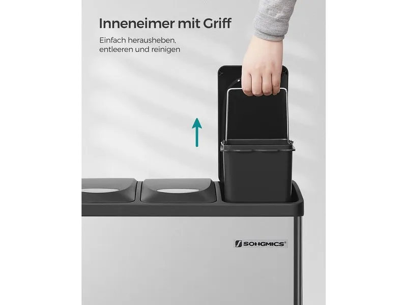 Songmics Abfalleimer 24 l, Silber Songmics Abfalleimer 24 l, Silber