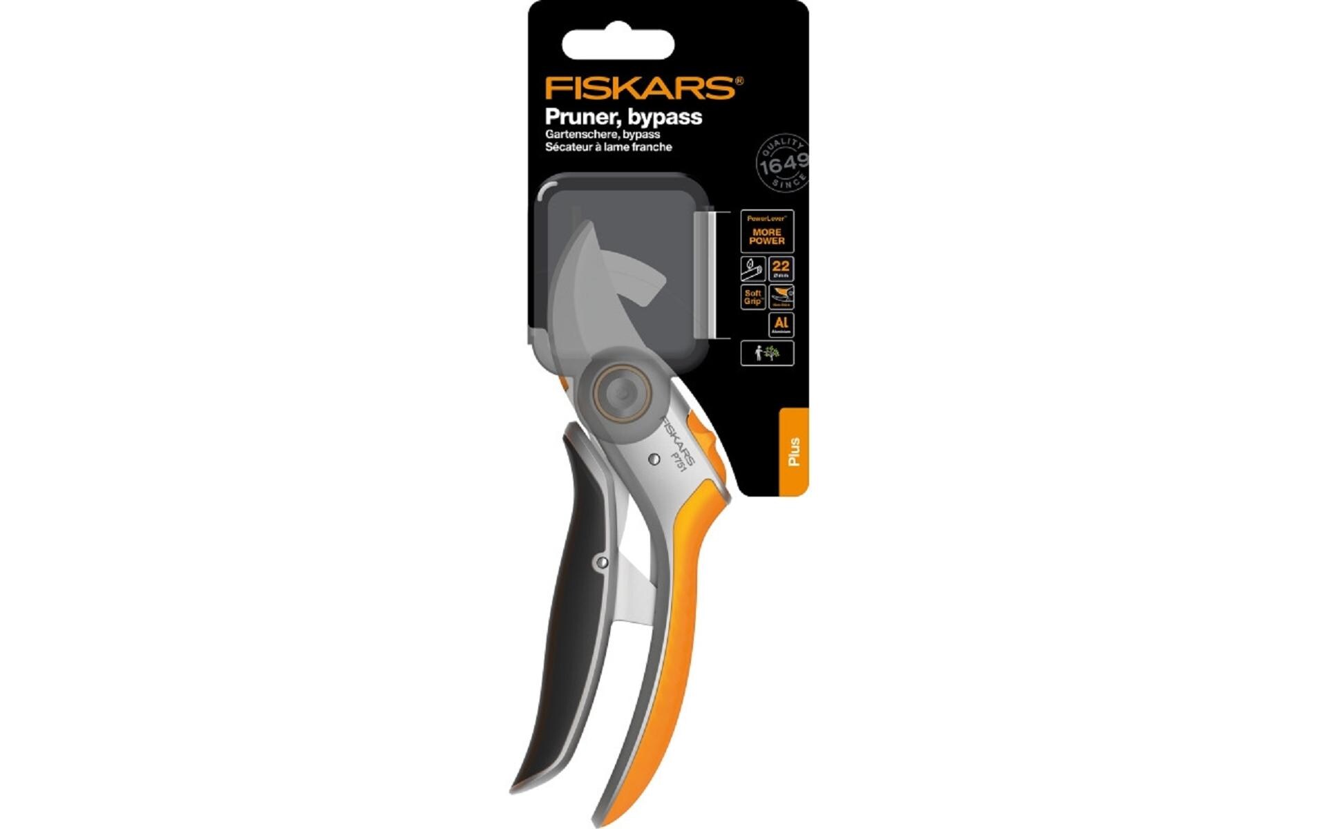Fiskars Gartenschere Bypass P751, 28.5 x 12.2 x 3 cm