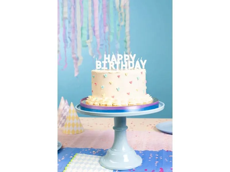 Partydeco Happy Birthday 2.5 cm, Weiss Partydeco Happy Birthday 2.5 cm, Weiss