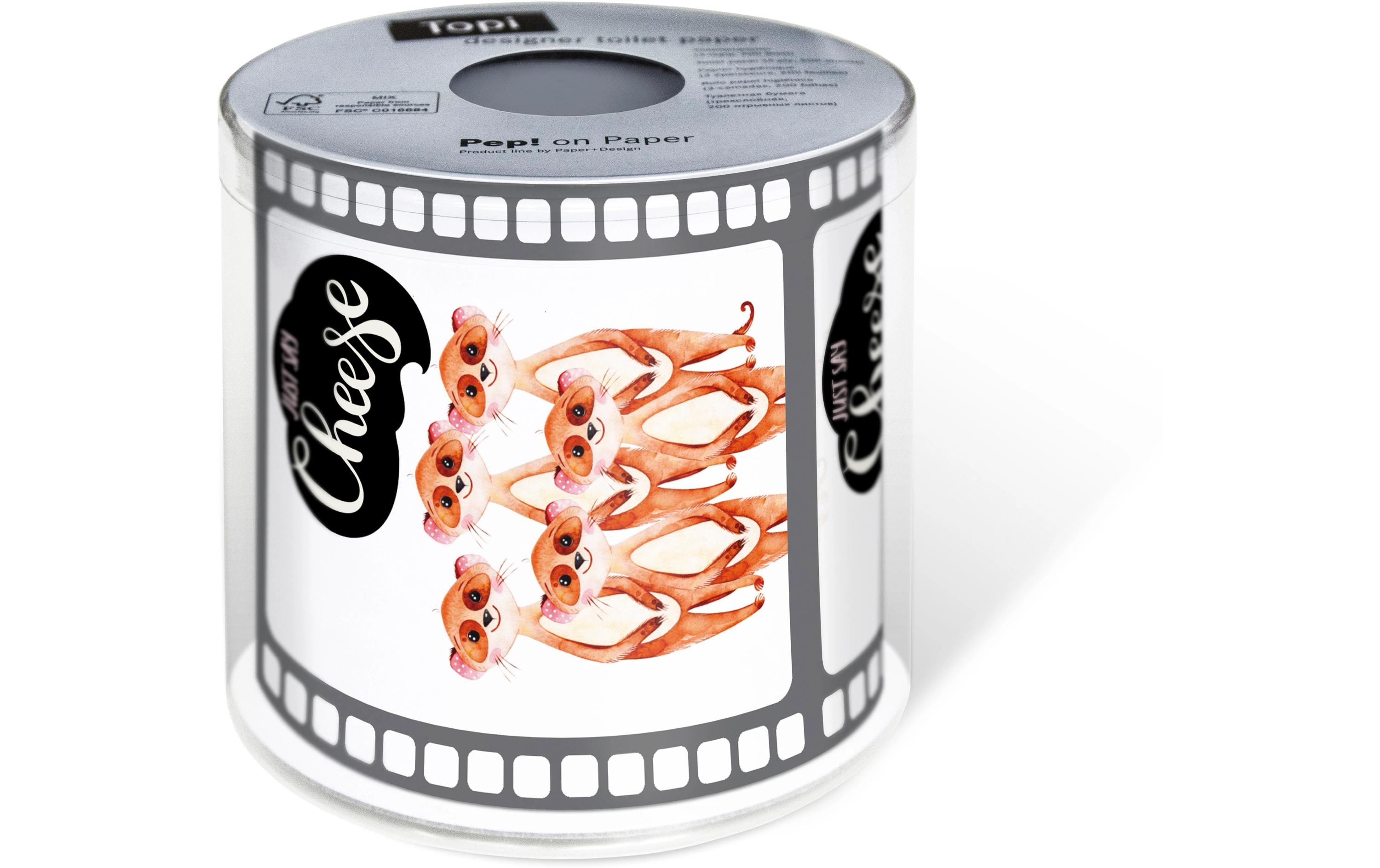 Paper + Design Toilettenpapier Say Cheese Rollen, 3-lagig, Mehrfarbig