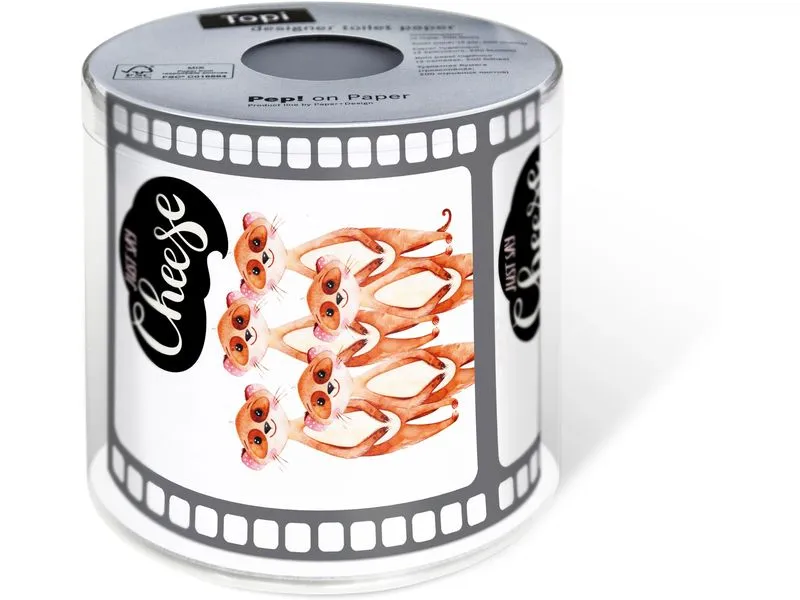 Paper + Design Toilettenpapier Say Cheese Rollen, 3-lagig, Mehrfarbig