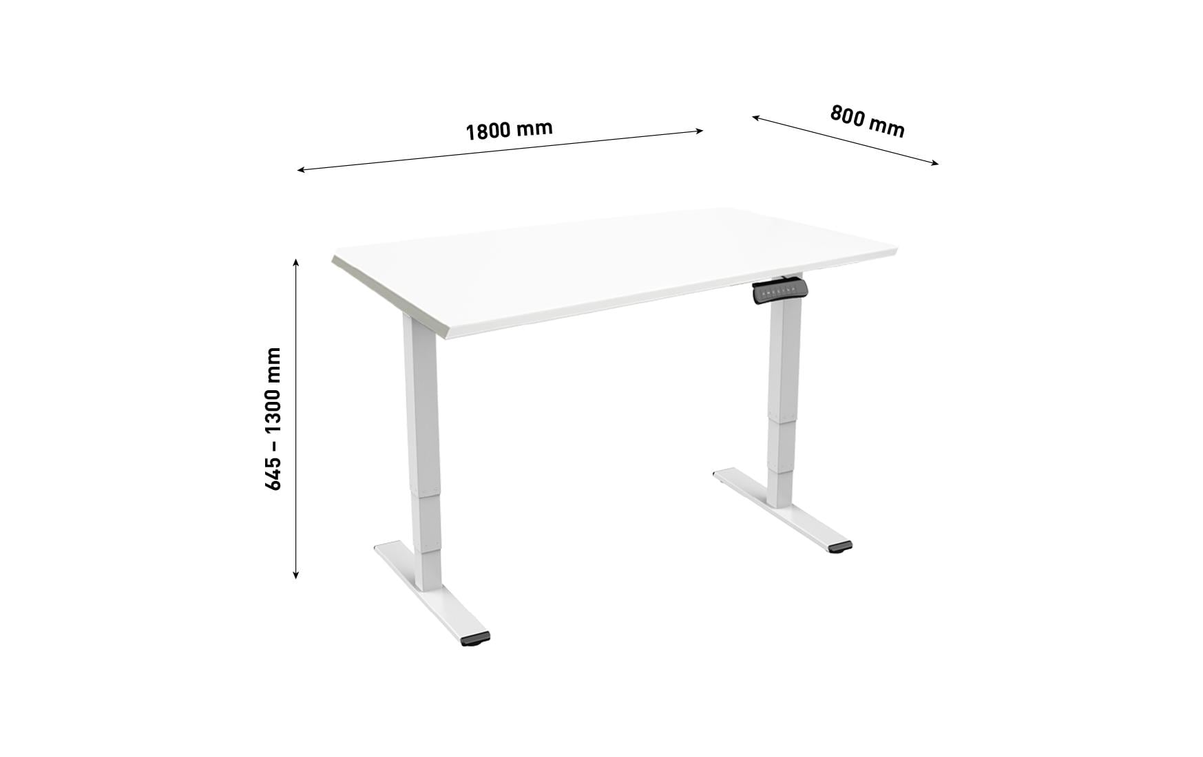Contini RAL 9016 1.8 x 0.8 m Weiss mit Weisser Tischplatte