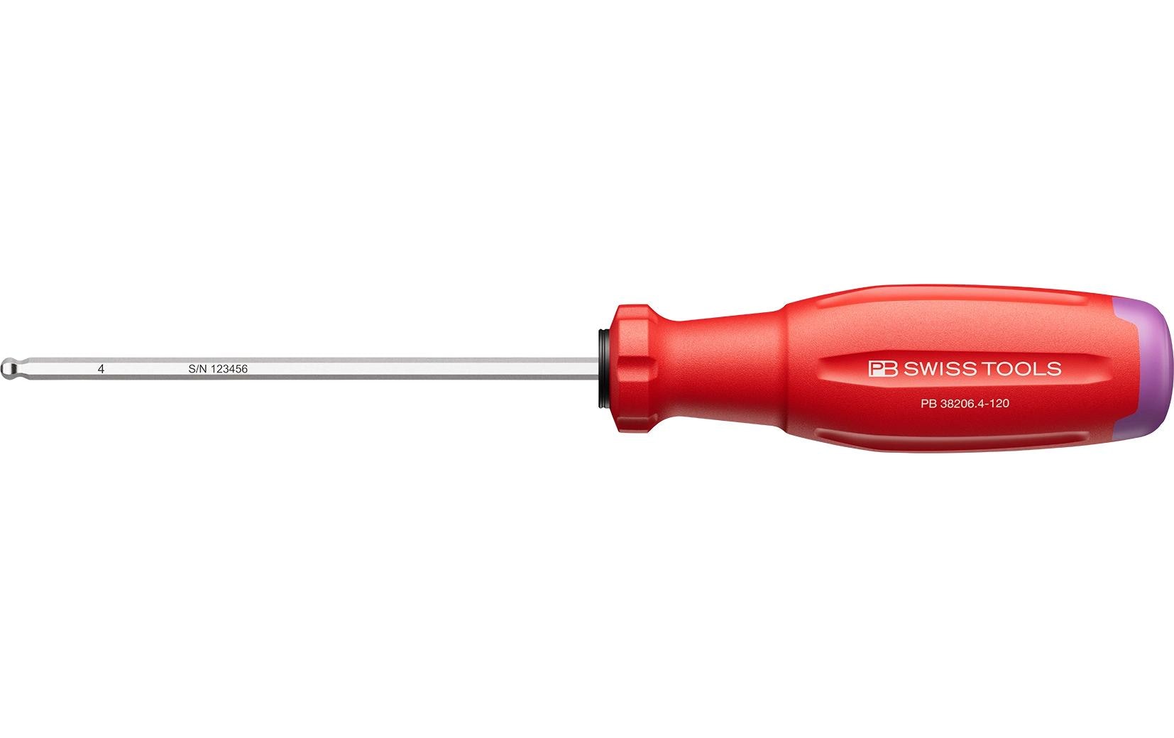PB Swiss Tools Innensechskant-Schraubenzieher 38206 HEX 4 rot