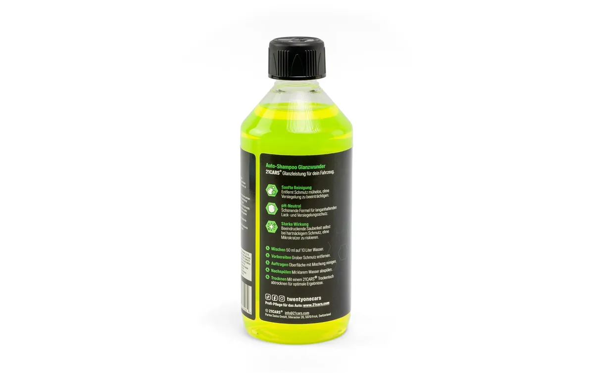 21CARS Autoshampoo Glanzklar 500 ml Limette 21CARS Autoshampoo Glanzklar 500 ml Limette