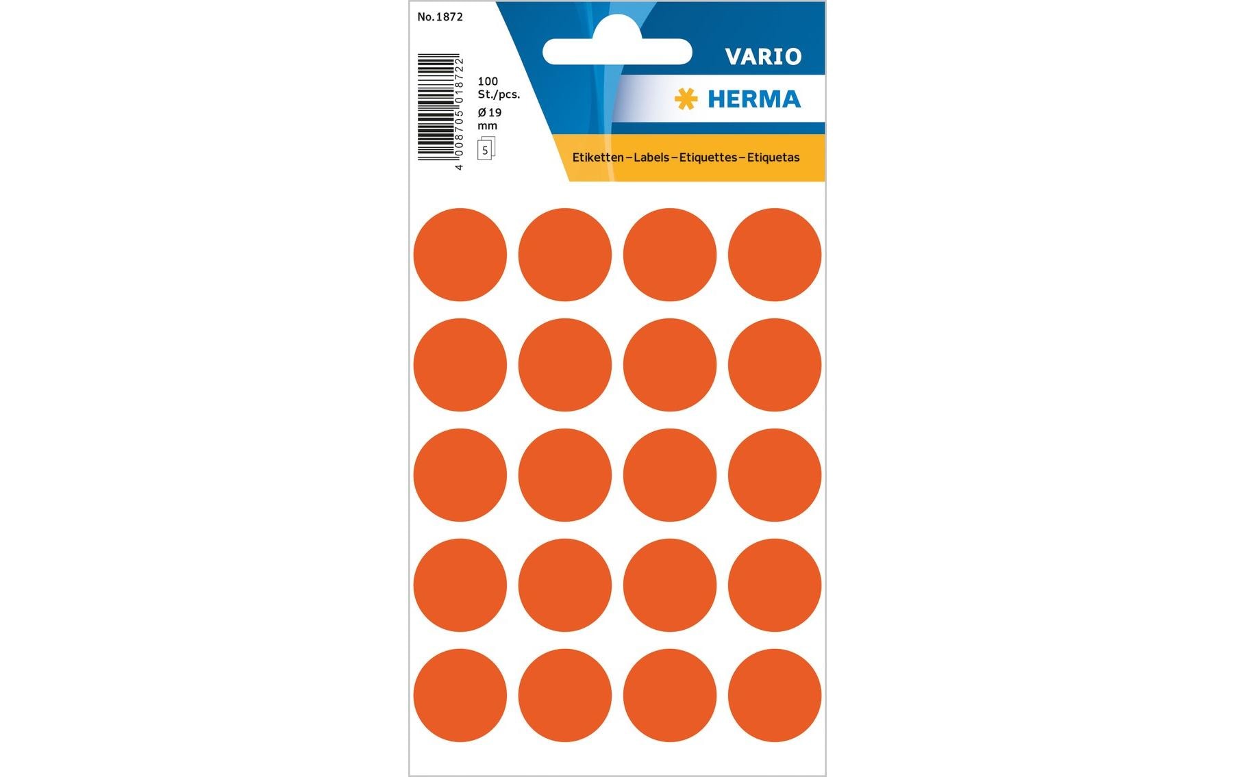 Herma Stickers Klebepunkte Vario Ø 19 mm, Rot