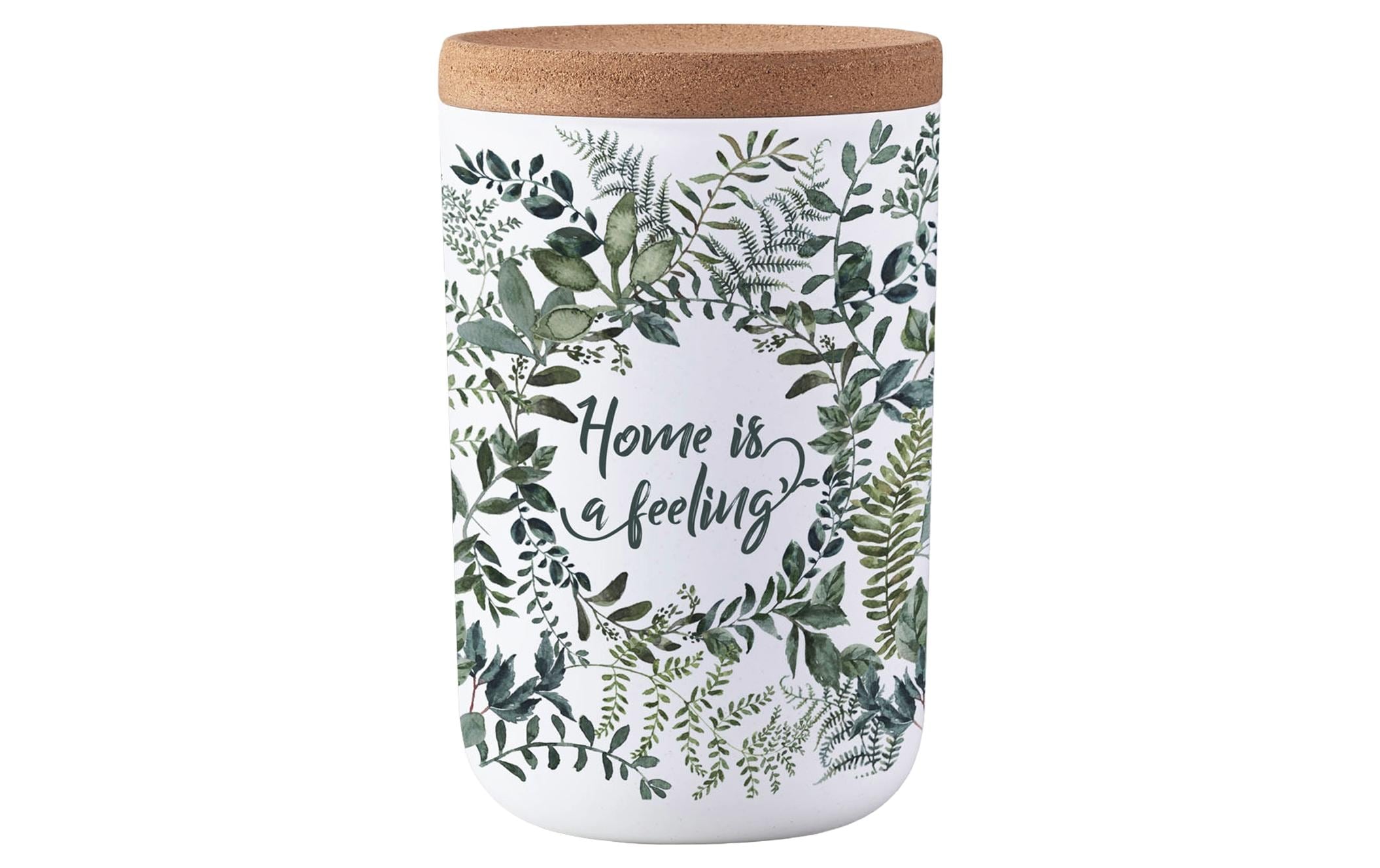 BioLoco Vorratsdose Green leaves L, 1 l, Grün/Weiss