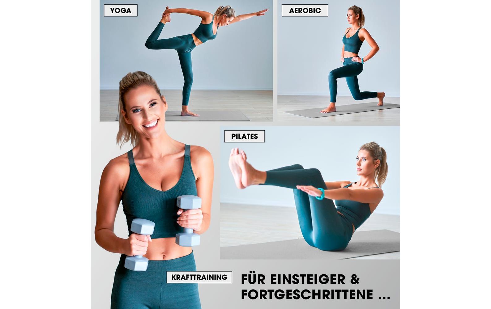 World Fitness Fitnessmatte Ashanti 190 cm x 100 cm, Grau