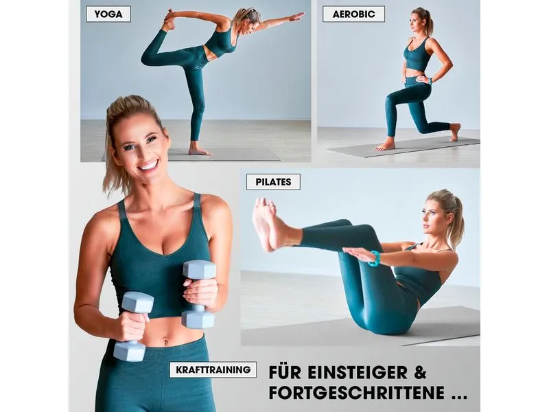 World Fitness Fitnessmatte Yamuna 183 cm x 61 cm, Grau