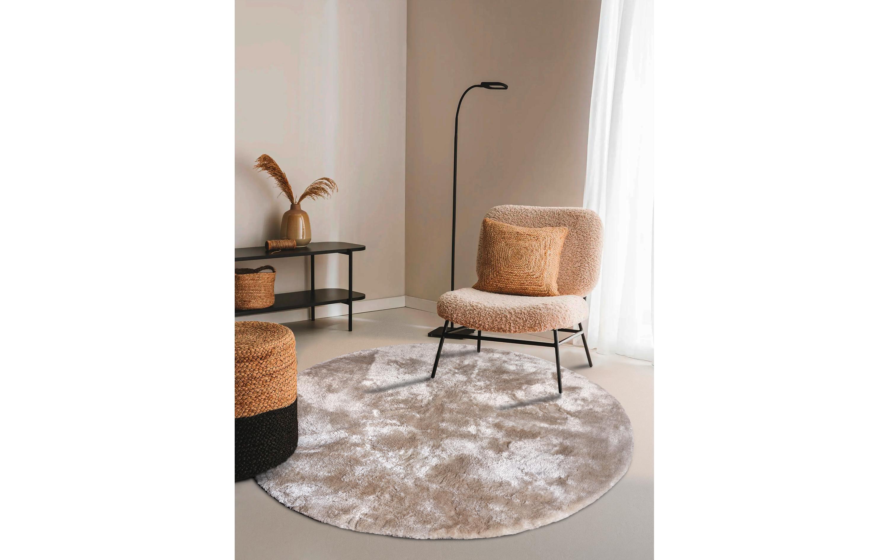 Elle Decoration Teppich Calida Ø 160 cm, Creme