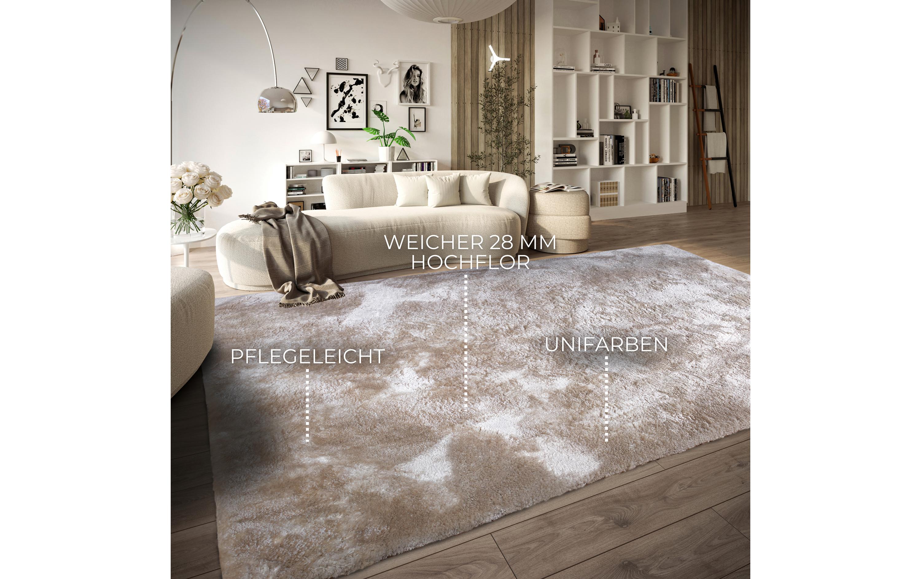 Elle Decoration Teppich Calida 120 cm x 170 cm, Creme