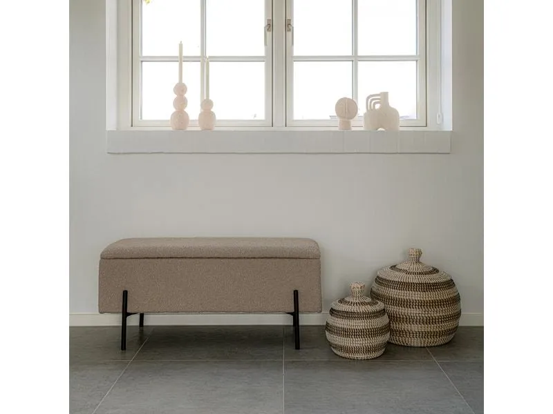 House Nordic Sitztruhe Watford 36.5 x 95 x 46 cm, Beige