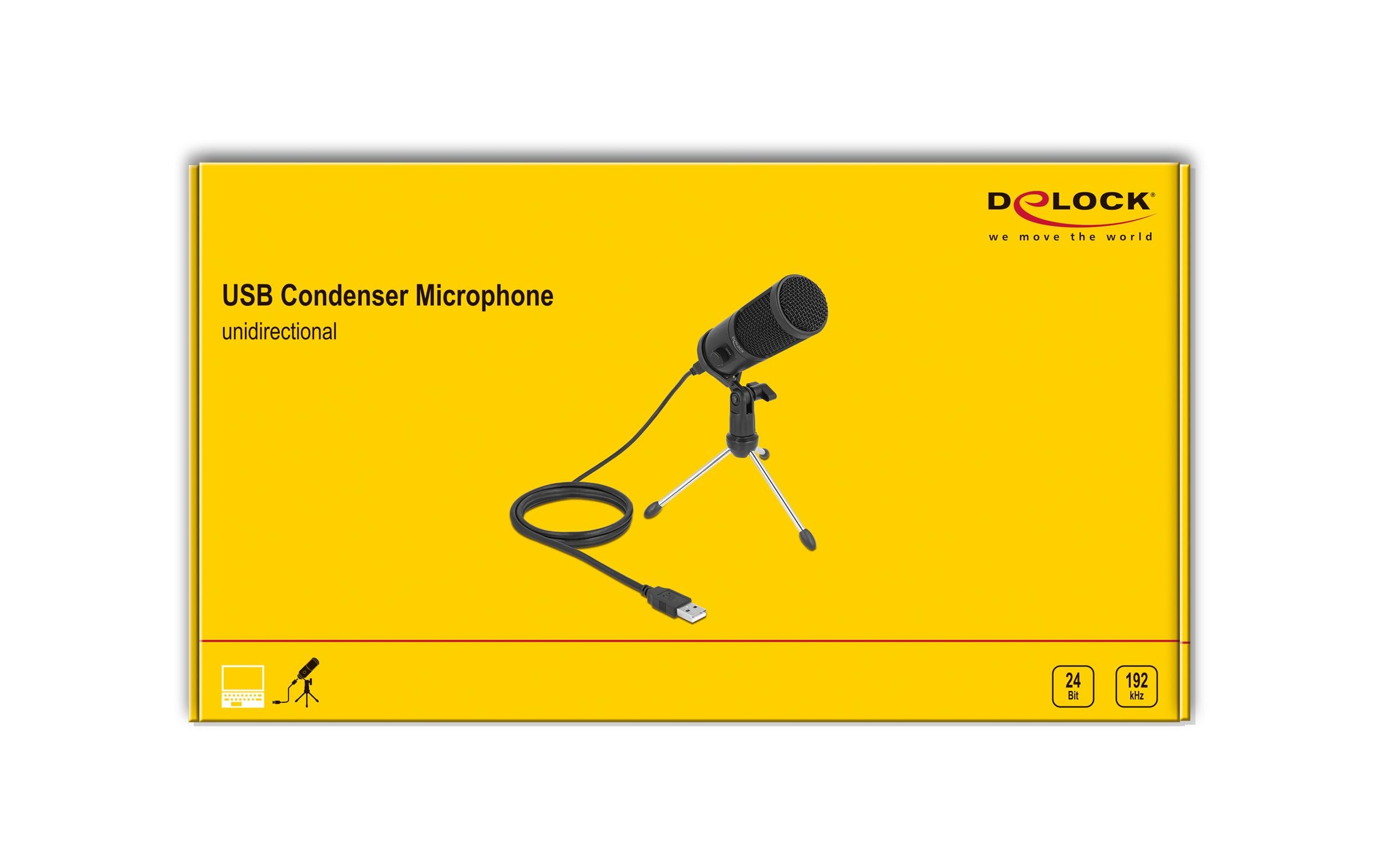 Delock Kondensatormikrofon USB mit Ständer