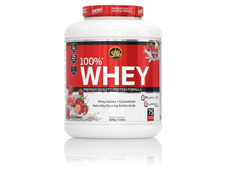 All Stars Pulver 100% Whey Erdbeere 2270 g All Stars Pulver 100% Whey Erdbeere 2270 g