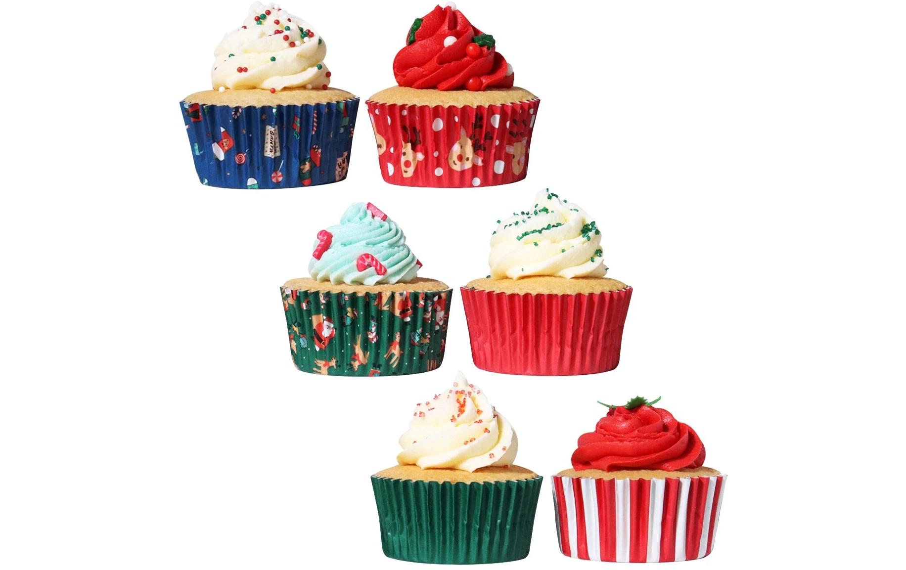 PME Muffin-Backform Santa Mix 100 Stück, Mehrfarbig