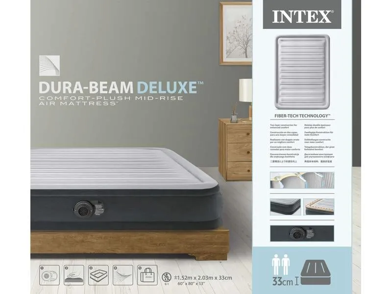 Intex Luftbett Dura Beam Deluxe Queen 152 x 203 x 33 cm Intex Luftbett Dura Beam Deluxe Queen 152 x 203 x 33 cm