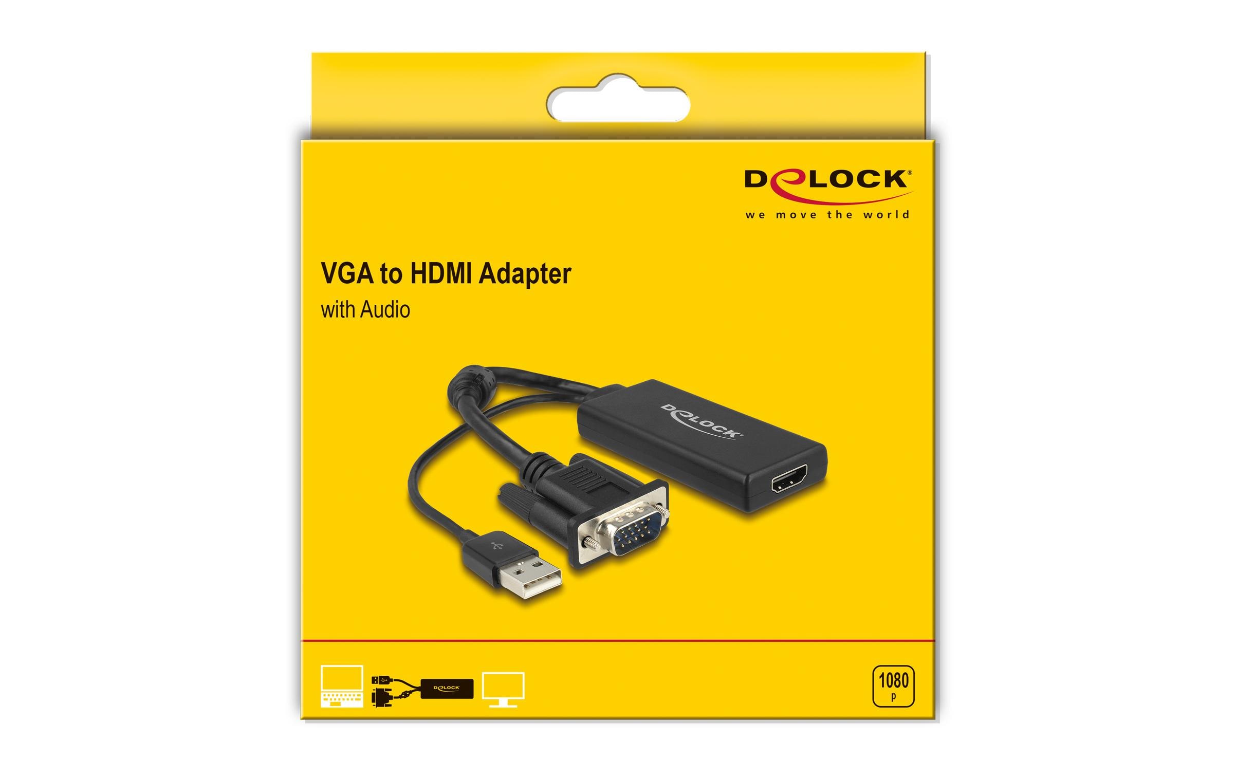 Delock Konverter VGA - HDMI, mit Audio