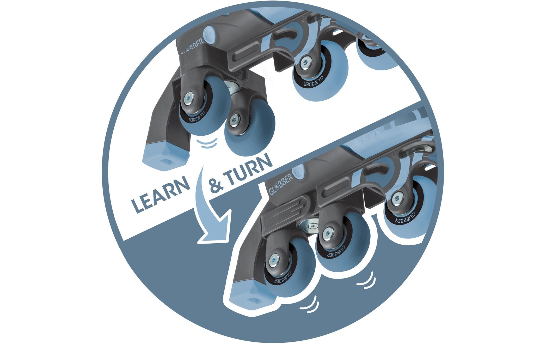 GLOBBER Inline-Skates 2 in 1 Gr. 30-33, Aschblau