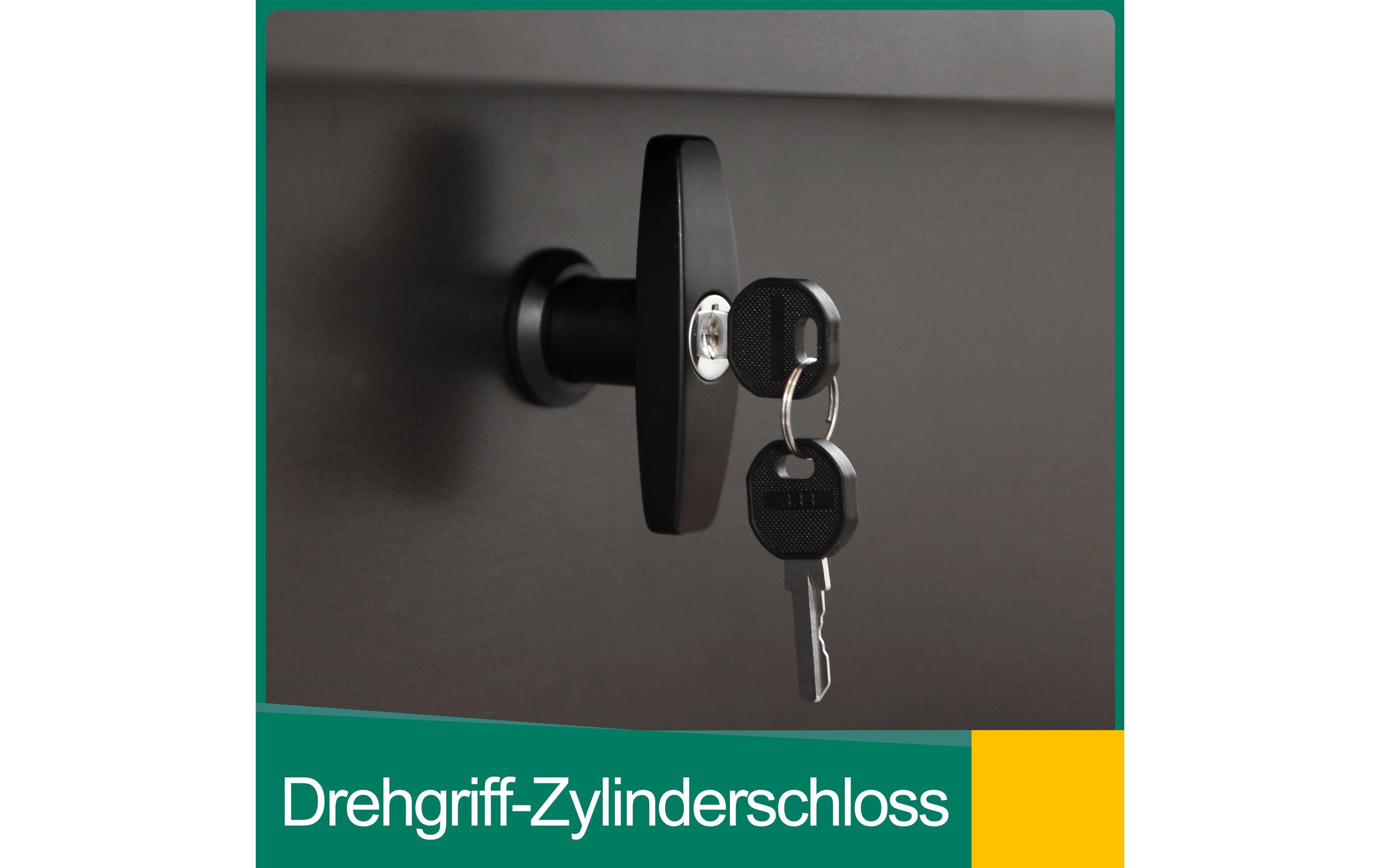 Colibri Gartenbox L mit Schloss, 185 x 85 x 73 cm, Anthrazit