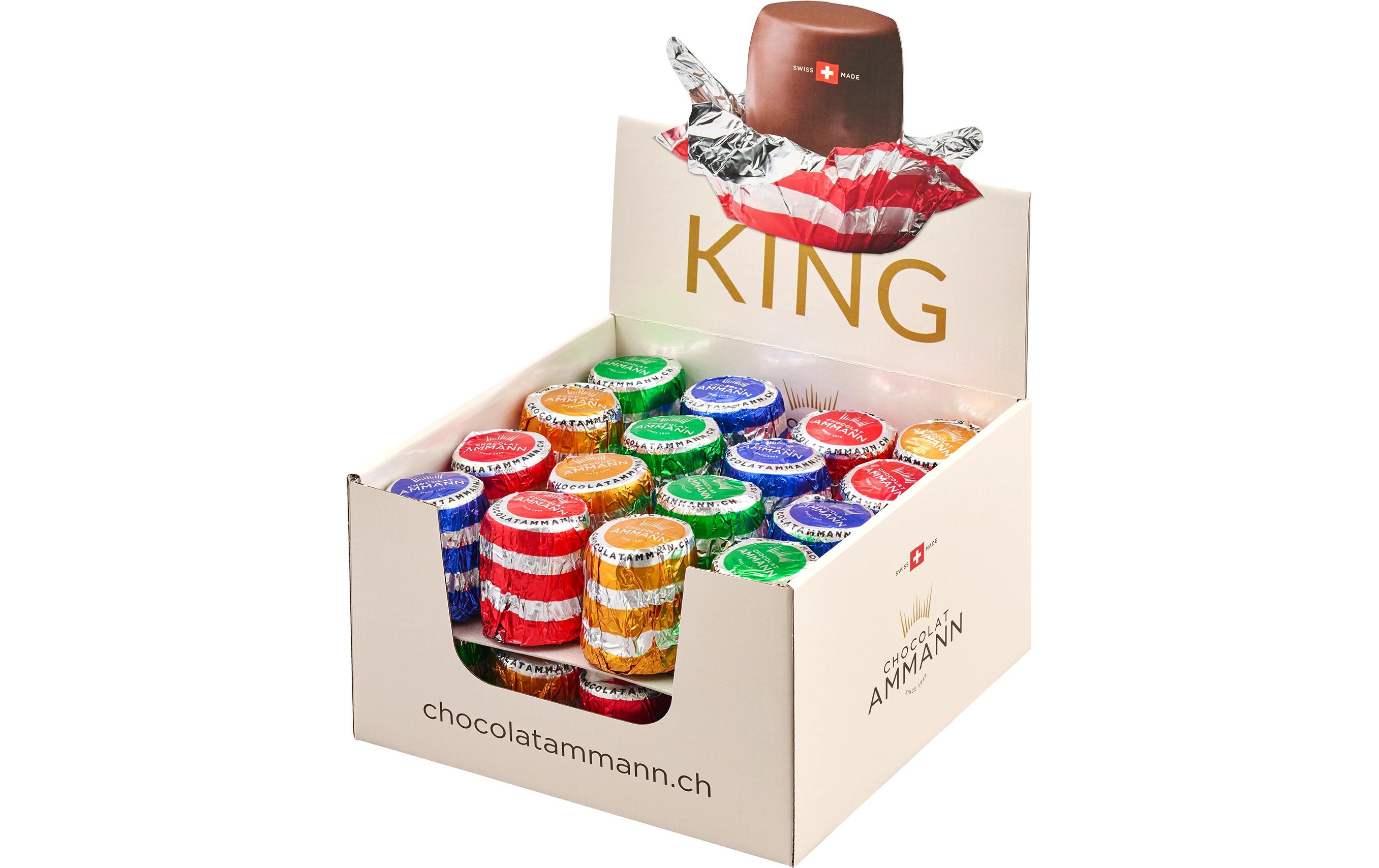 Chocolat Ammann Schokoladenriegel King Milch Tischdisplay 32 x 30 g