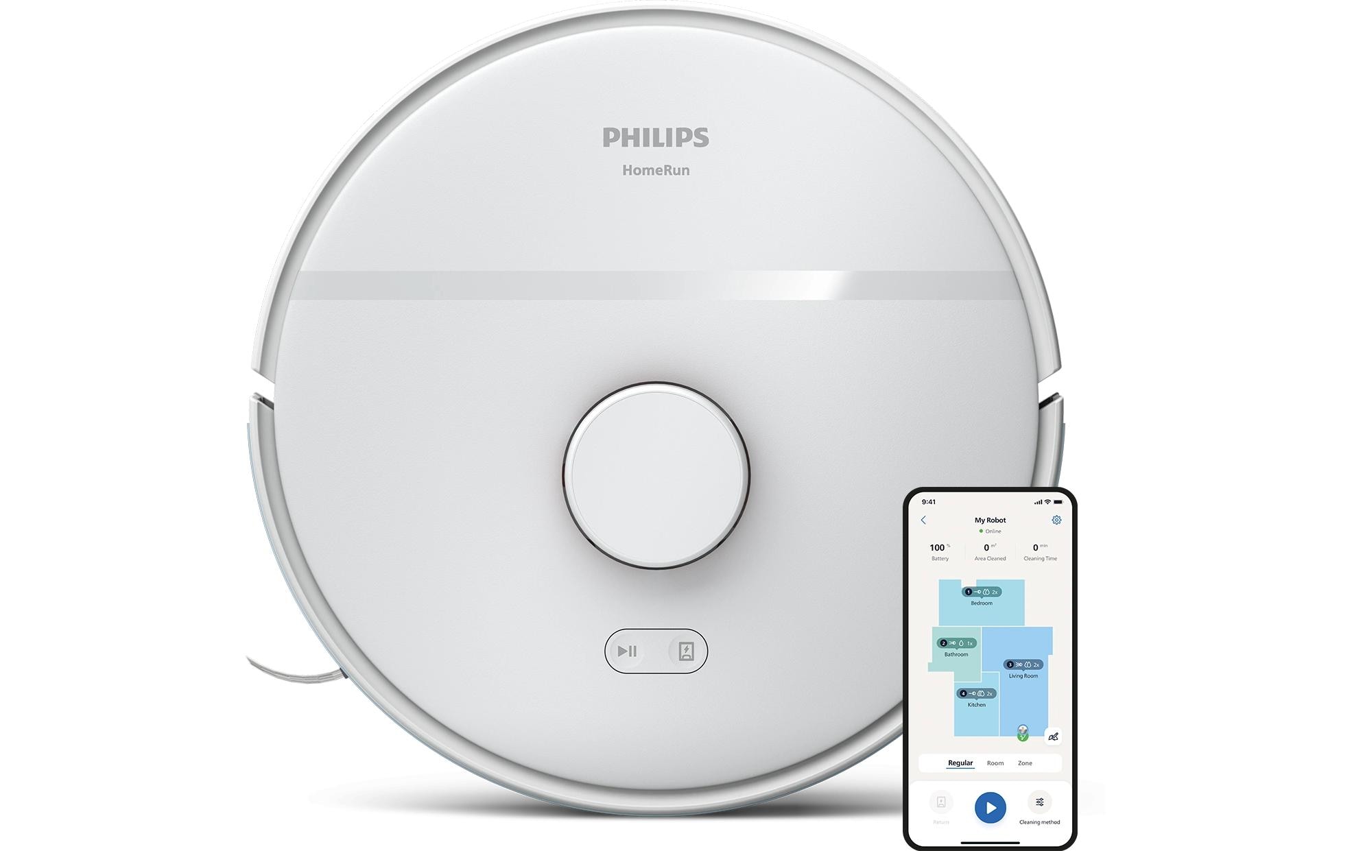 Philips Saug- und Wischroboter HomeRun Weiss