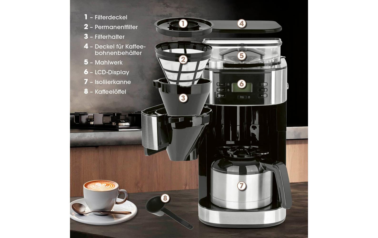 Barista Filterkaffeemaschine 30380 Schwarz/Edelstahl