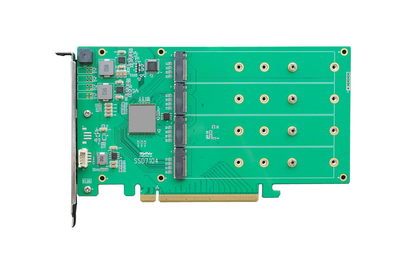 Highpoint Host Bus Adapter Rocket 1104 PCI-Ex16v3 - 4x M.2 NVMe