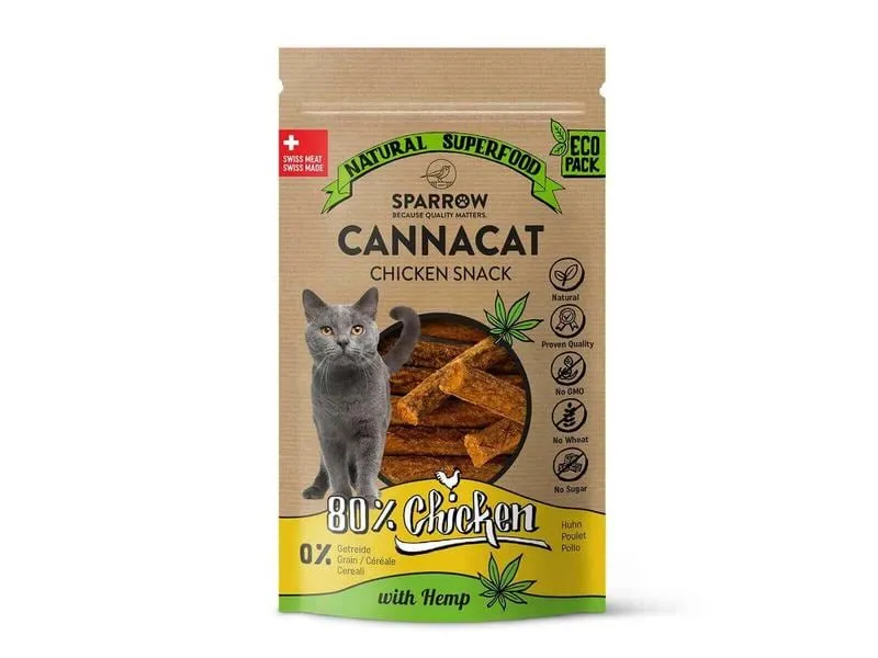 Sparrow Katzen-Snack CannaCat Relax Sticks mit CBD Huhn, 50 g