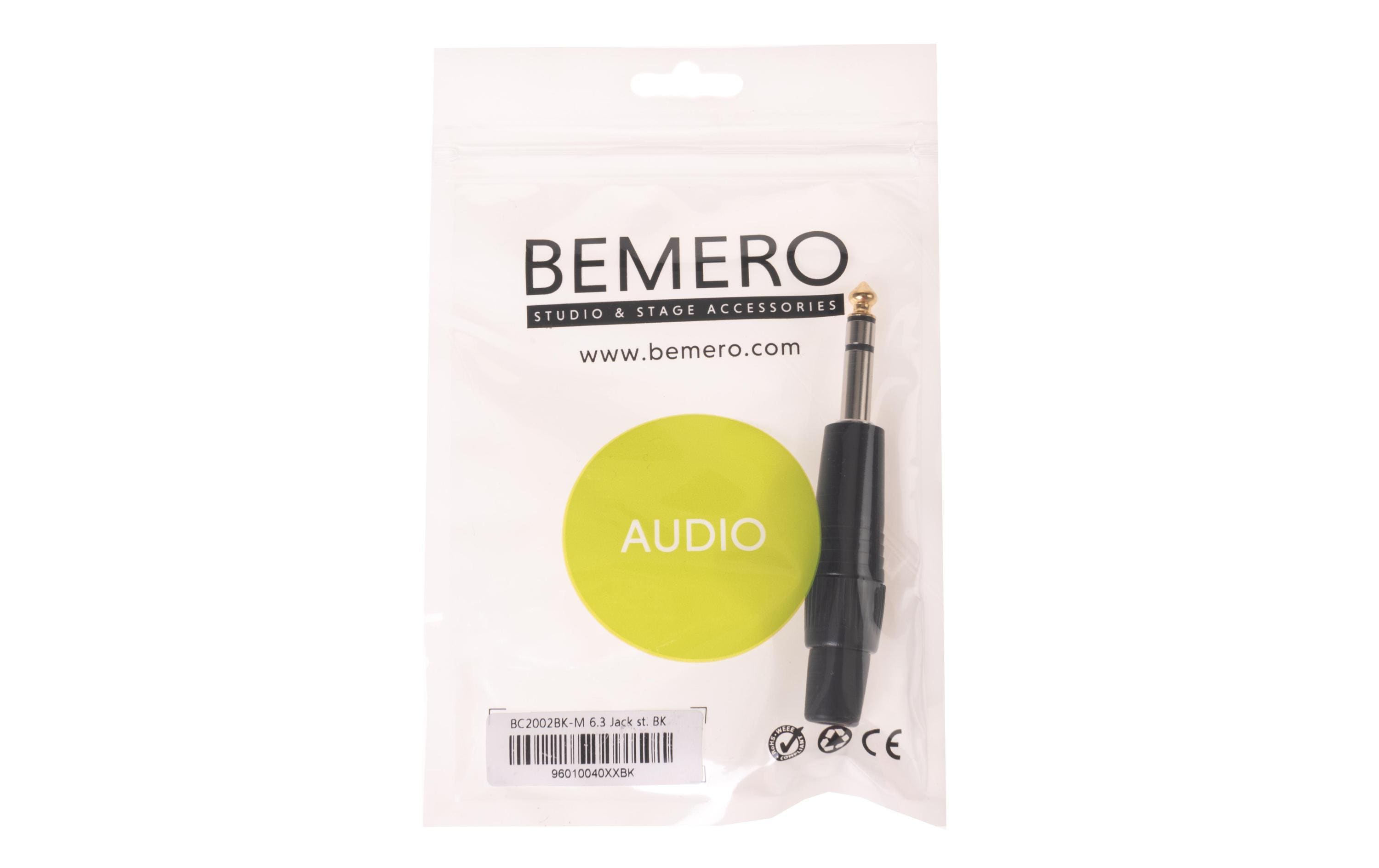 Bemero Stecker BC2002BK-M 6.3mm stereo Klinkenstecker schwarz