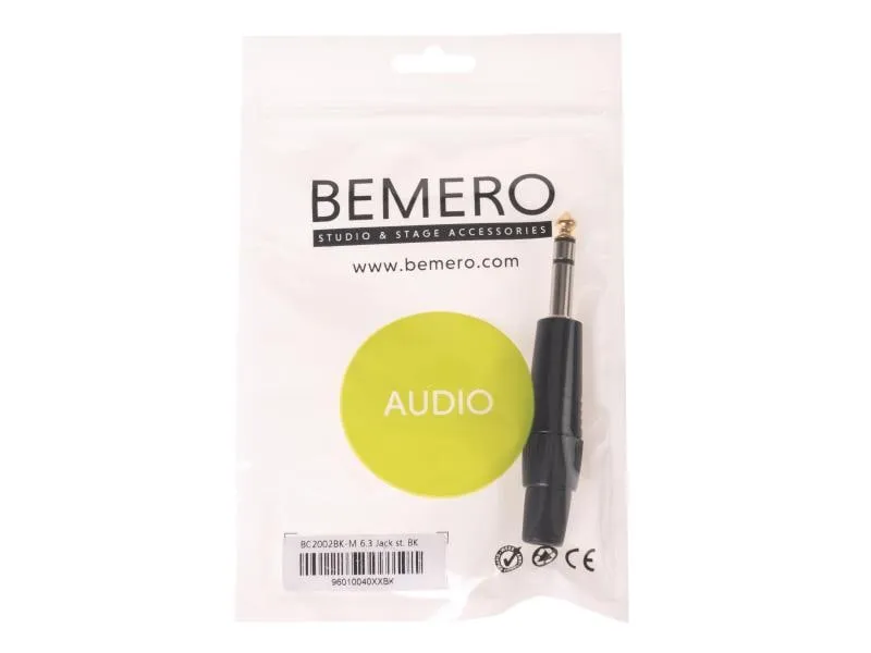 Bemero Stecker BC2002BK-M 6.3mm stereo Klinkenstecker schwarz Bemero Stecker BC2002BK-M 6.3mm stereo Klinkenstecker schwarz