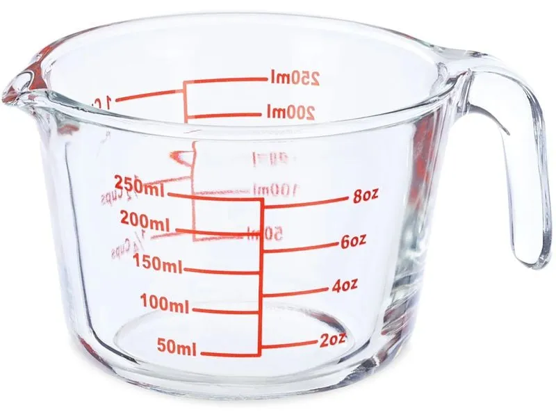 relaxdays Messbecher 250 ml, Rot/Transparent relaxdays Messbecher 250 ml, Rot/Transparent