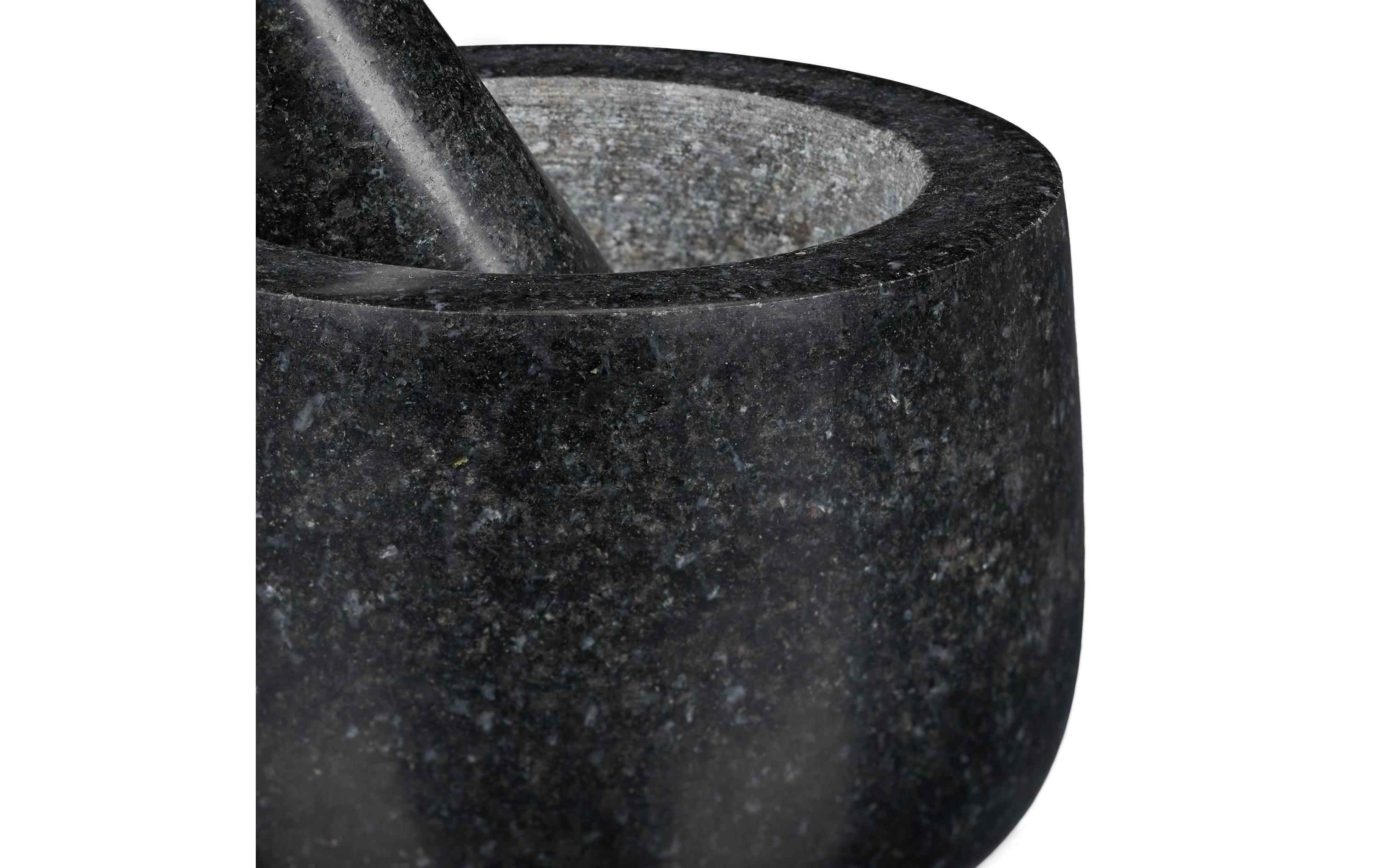 relaxdays Mörser mit Stössel 12 cm, Granit
