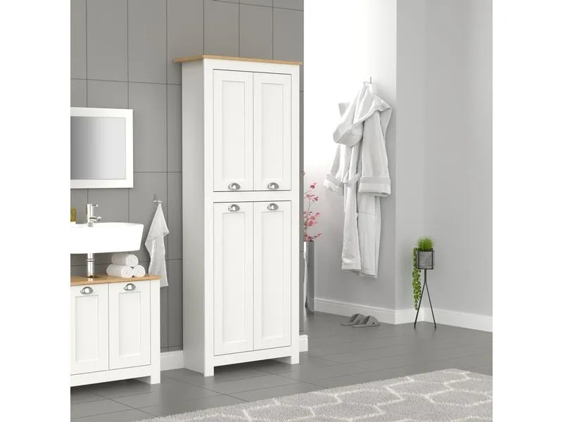 VCM Badezimmerregal Balusa 42 x 180 cm, Braun/Weiss VCM Badezimmerregal Balusa 42 x 180 cm, Braun/Weiss