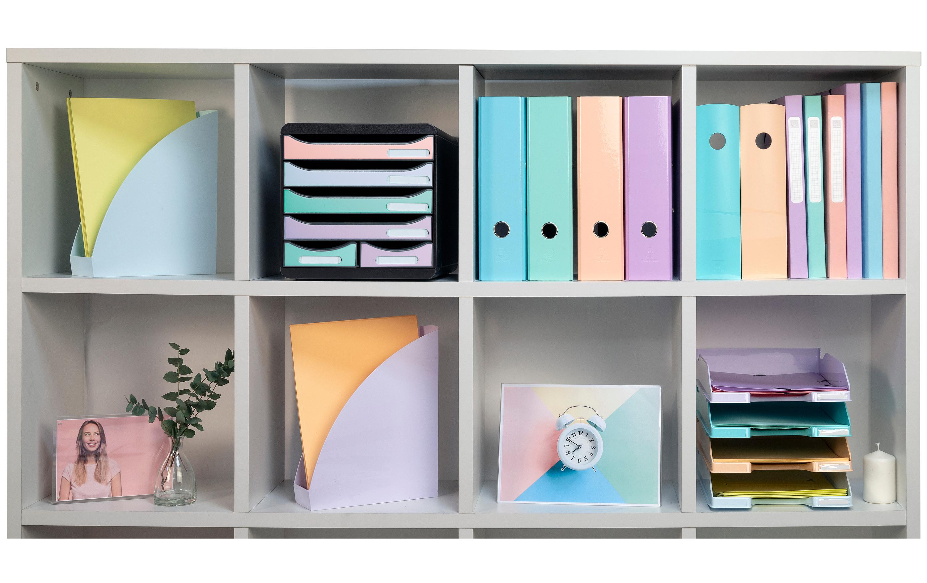 Exacompta Schubladenbox Big-Box Maxi 6 Schubladen, Mehrfarbig Aquarel