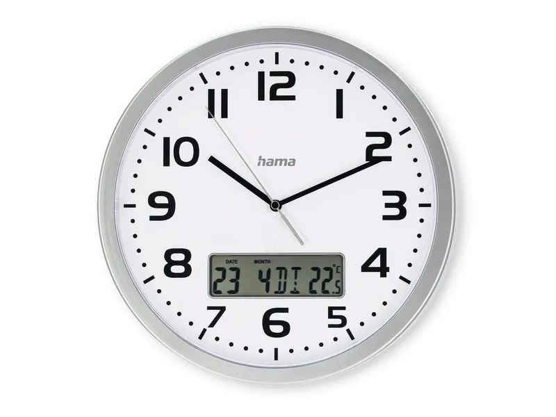 Hama Wanduhr Moorea Ø 30 cm, Silber Hama Wanduhr Moorea Ø 30 cm, Silber
