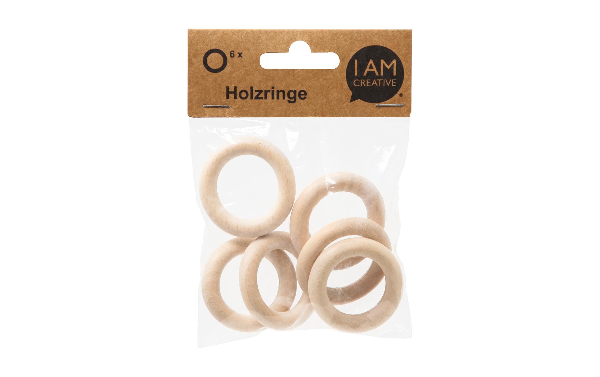 lalana Holzring Hölzerner Ring 4.5 cm, 6 Stück lalana Holzring Hölzerner Ring 4.5 cm, 6 Stück