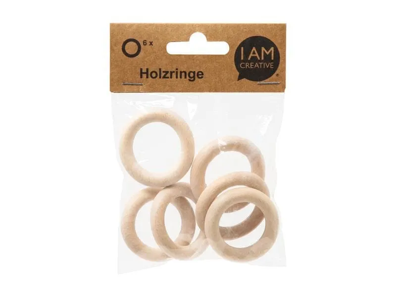lalana Holzring Hölzerner Ring 4.5 cm, 6 Stück lalana Holzring Hölzerner Ring 4.5 cm, 6 Stück