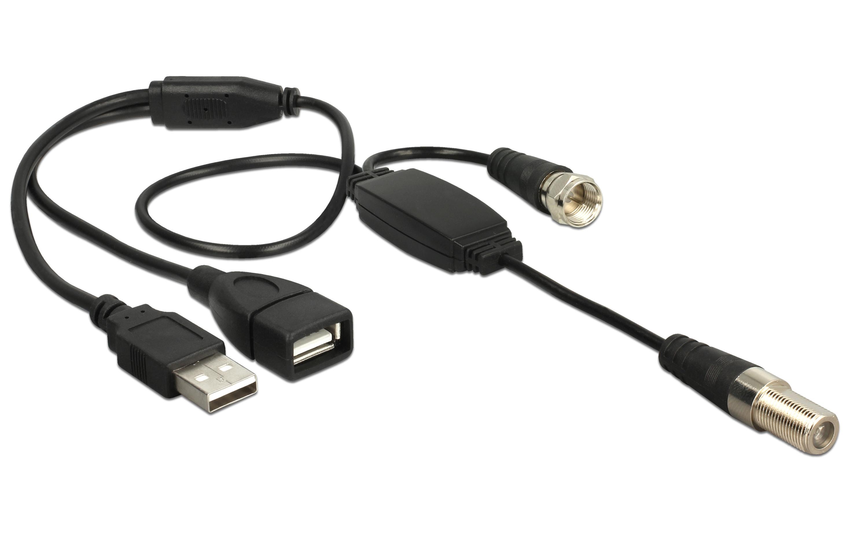 Delock Antennenkabel DAB+ Verstärker F-Type, USB-Strom